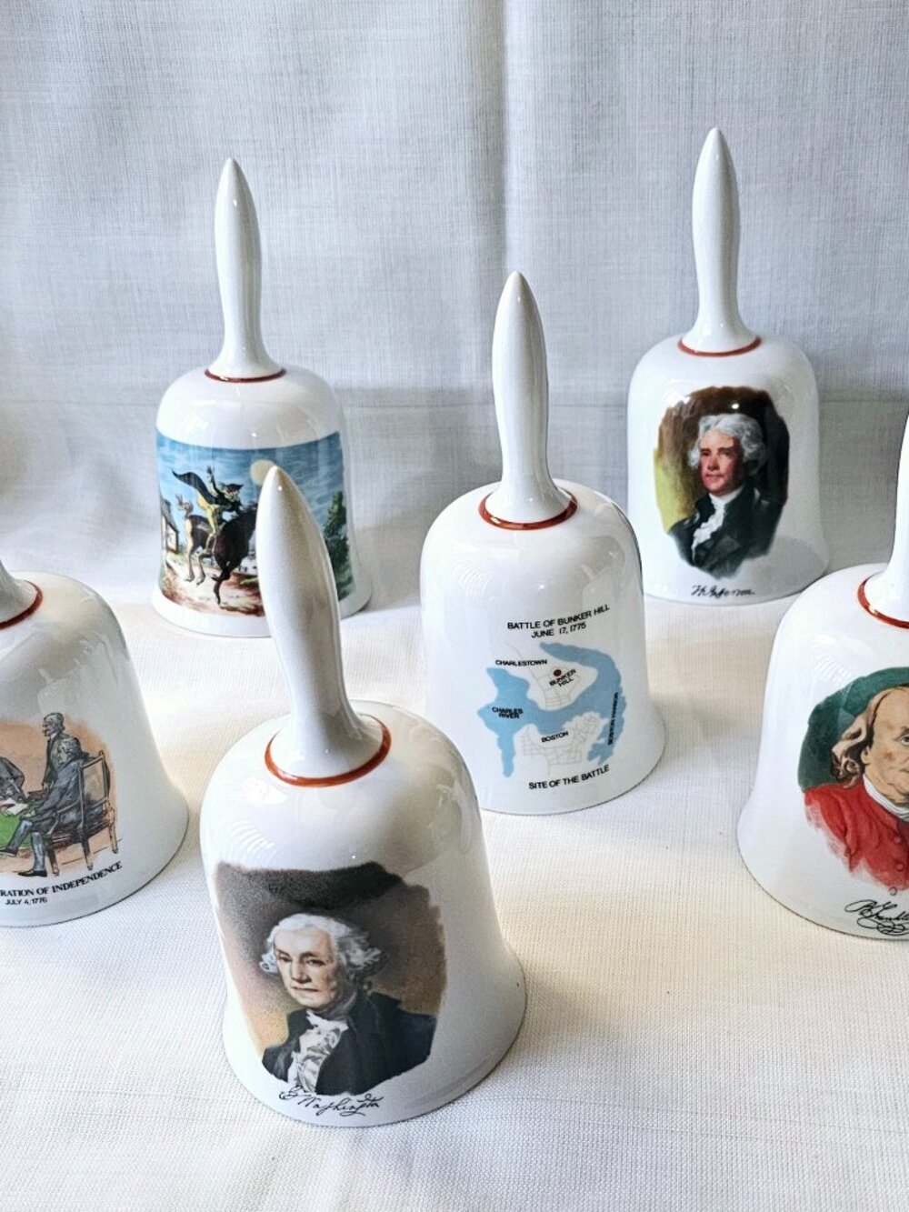 Danbury Mint Ltd Ed. Set of 6 American Bicentennial Commemorative Bells
